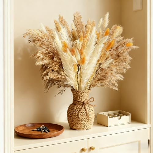 Ramo de Pasto Pampas Natural Seco Boho 17 pulgadas miniatura 3