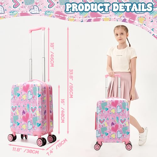 HTgroce 2 Piece Children's Suitcase 16 Inches with Travel Pillows, Hand Luggage Kids Suitcase, m - Image 3