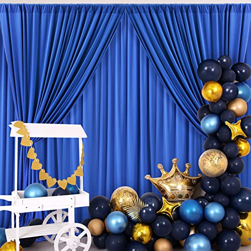 10ftx40ft Royal Blue Thick Wrinkle Free Backdrop Curtain Panels for Parties, 8 Panels 5ftx10ft Polyester Photography Backdrop Drapes, Wedding Birthday Party Baby Shower
