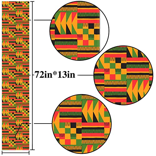 Nepnuser African Print Table Runner Kwanzaa Kente Decoration Afro American National Holiday Party Supply Home Kitchen Dining Room Decor #TOP2