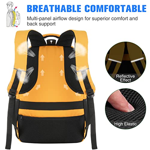 Image of Paude Backpack for School, Laptop, Teens 15.6 Inch College Backpack for University, Business, Work, Travel - Orange
