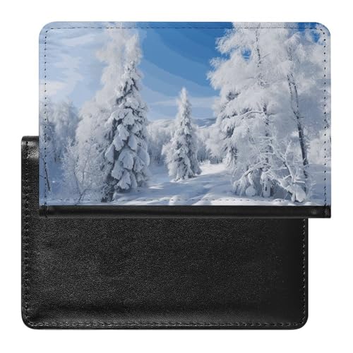 Porte-passeport étanche avec motif arbres d'hiver pour sécuriser vos cartes en voyage