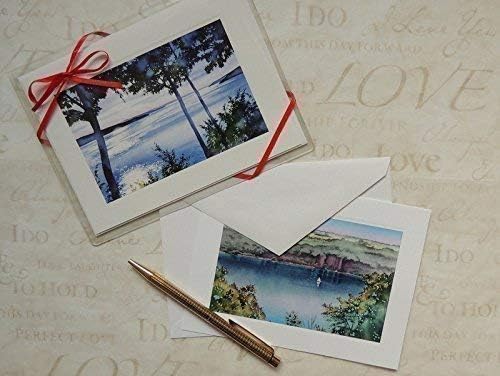 Miniatura 3 de Finger Lakes - Set of 8 Note Cards, Ithaca NY, Cayuga Lake, Landscape Watercolors by Cheryl Chalmers