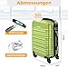 KESSER® Handgepäck Reisekoffer 55L Hartschalen-Koffer Inkl. Kofferwaage + Gepäckanhänger | Trolley Gepäck Rollkoffer Zahlenschloss 4 Rollen ABS-Hartschale Teleskopgriff, 55x40x25cm, Hellgrün