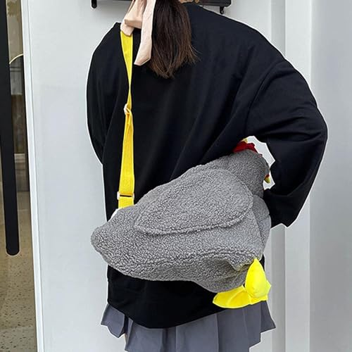 Chicken Purse Cute Chicken Bag Fluffy Hen Shoulder Plush Handbag Crossbody Purse,Funny Animal Cartoon Crossbody Bag2