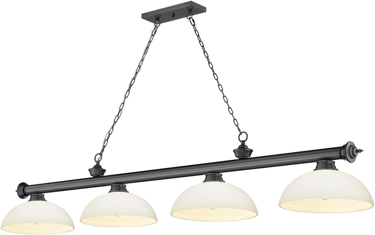 Z-Lite 2306-4BP-DMO14 Cordon Billiard Pendant, 4-Light 240 Total Watts, Bronze Plated