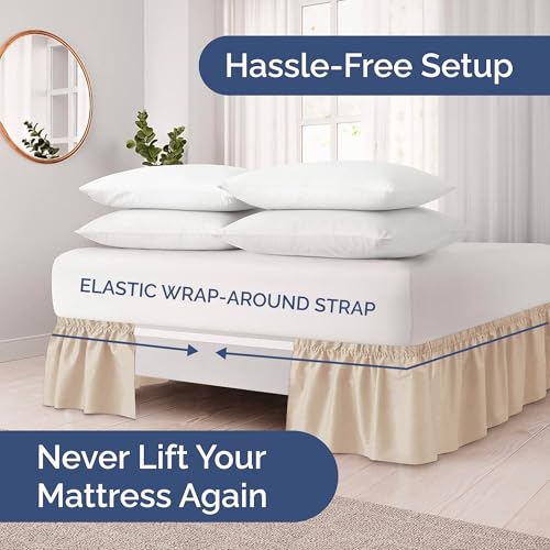 image for CGK Unlimited Wrap Around Dust Ruffle Bed Skirt - Cream - for Full Siz