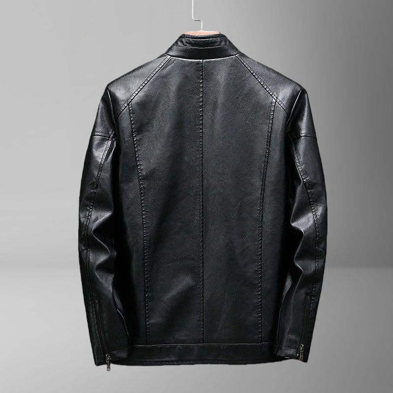 Chaqueta de piel sintética masculina para abrigar con estilo el entretiempo 3