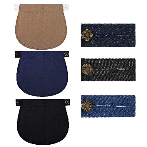 Extensión de Cintura Saludable para 3 Piezas de Pantalones de Maternidad (Negro,...