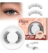 Higu clace Magnetic Eyelashes Natural Look,Magnetic Lashes with Applicator, Reusable Wispy 3D Eye...
