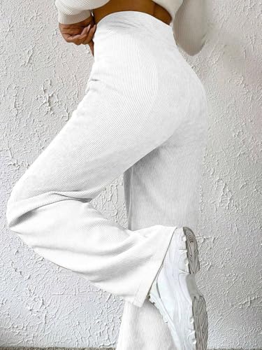 Image of Women's Wide Leg Bottomwear with Pocket || Corduroy Mid Rise Loose & Relaxed Fit Casual Korean Baggy Trousers for Woman Elegant Workwear for Office, College & Events