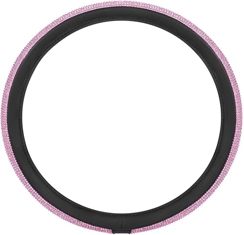 BDK Funda de volante de diamantes de imitación brillantes con purpurina para autos, camiones, SUV, se adapta a ruedas de 14.5 a 15 pulgadas,