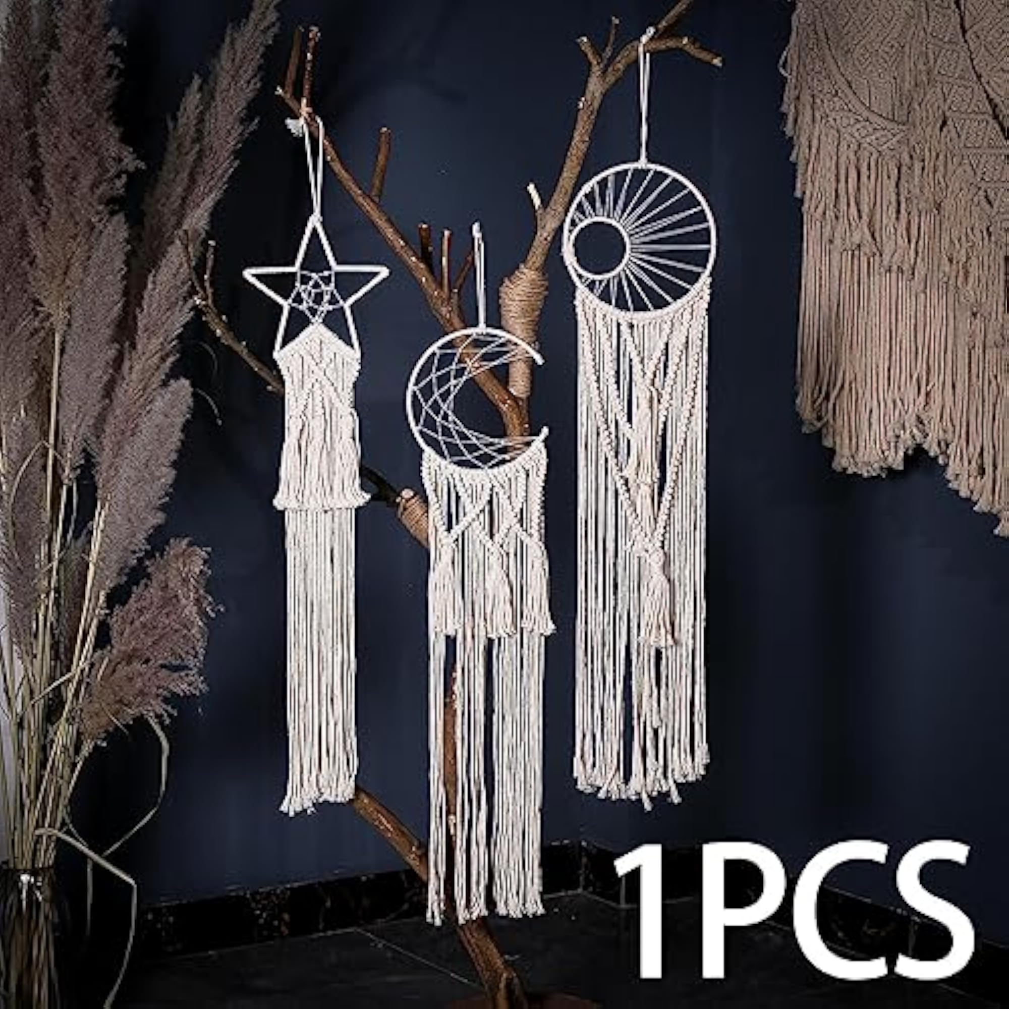 Nordic Style Macrame Wall Hanging Art Decor Moon