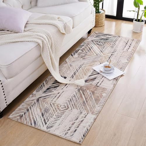 Image of Medallion Vintage Look Carpet for Living Room Bedroom Dining Room | Washable Area Rug with Non Slip TPR Backing | Modern Floor Carpet for Home(Design01-22x55 Inches)