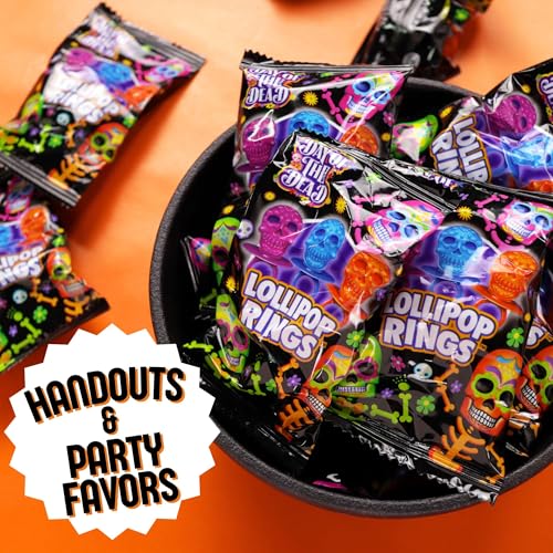 Halloween Day of the Dead Sugar Skull Lollipop Rings, Box of 18 - image 5