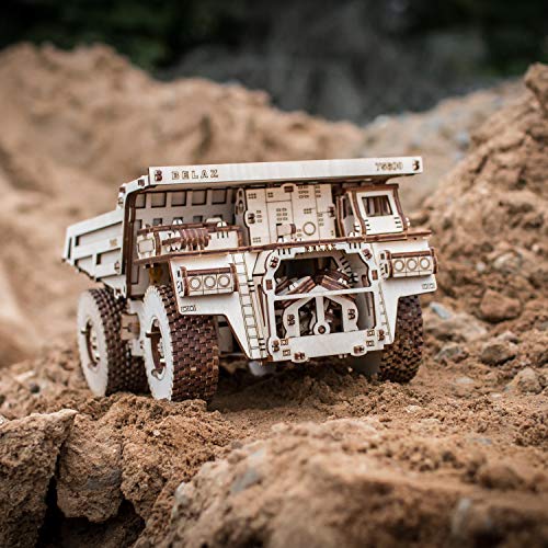 EWA Eco-Wood-Art Model BELAZ 75600 - Belaz Wooden 3D Puzzle Mechanical Construction kit DIY Adult Craft Set for Self-Assembly No Glue Required