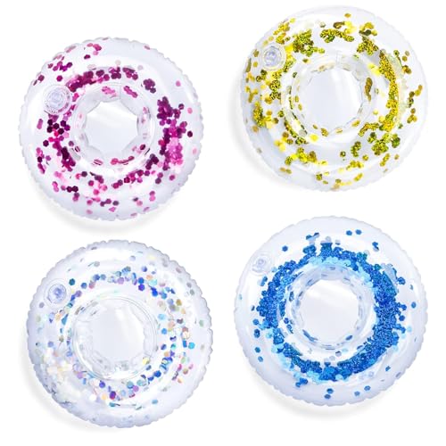 Sottobicchieri Piscina, 4 Pezzi Sottobicchieri Gonfiabili, Porta Bibite Gonfiabile, Porta Bibite Galleggiante, Porta Bevande da Piscina, Portabevande Gonfiabili, per Feste Piscina