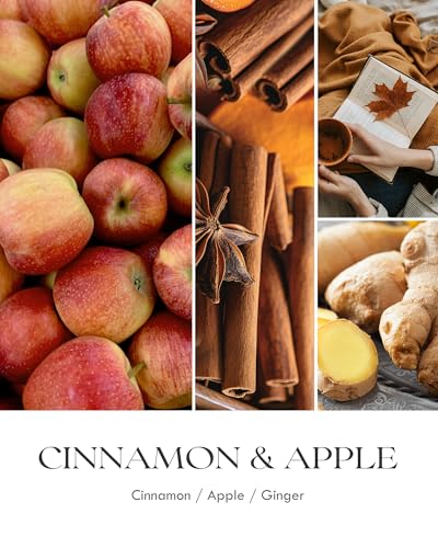 Image of AOOVOO Apple Cinnamon Candle - 9 oz Scented Candles, Aromatherapy Candle, Soy Candle for Home Scented