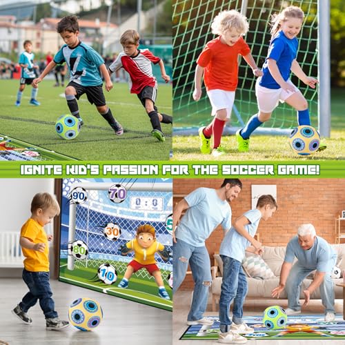 Image of DRAMATION Soccer Games for Kids Ages 3-12, Soccer Toys with 59*39.4'' Tapestry Soccer Goal and 3 Sticky Soccer Balls, Indoor and Outdoor Soccer Shooting Training Toys for Boys 2026 Soccer Party Favors