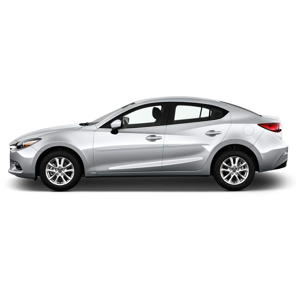 Dawn Enterprises FE7-MAZDA3-14 Custom Body Side Molding Compatible with Mazda 3 - Machine Gray Metal