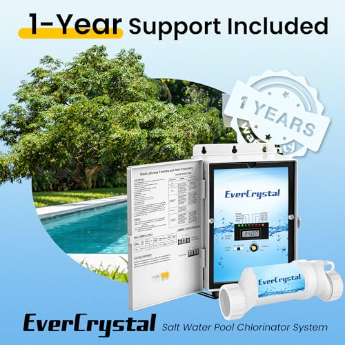 EverCrystal Smart Salt Water Pool Chlorinator System for In-Ground Pools Up to 40,000 Gallons, Digital Salt Display, Salt Chlorine Generator with Self-Cleaning, 1 Year Warranty, White by EverCrystal - Image 6