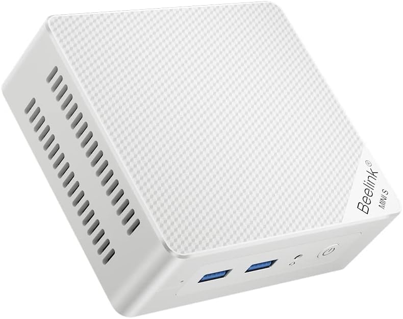 Beelink MINIS 12 Mini PC with Processor N95 (4C/4T), 16G DDR4/500G SSD 4K UHD, Dual HDMI Ports, WiFi5, BT4.2 Gigabit Ethernet Micro Computer Support Auto Power On, WOL