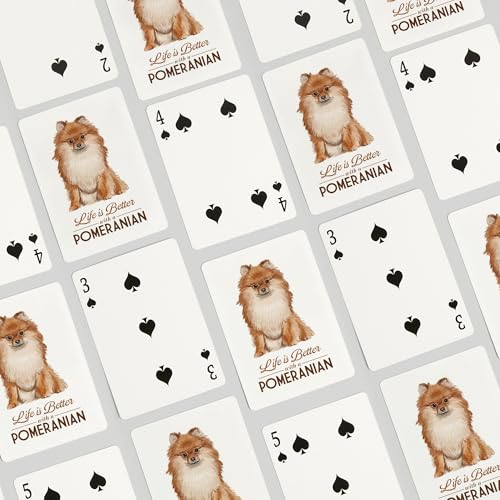 Baraja de poker Pomeranian Life is Better 52 cartas miniatura 4