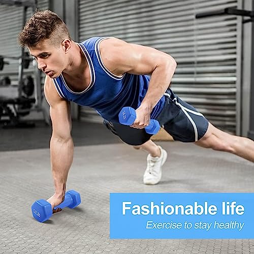 Jungaha 5 Lb Dumbbells Set Of 2, Hand Weights Neoprene Coated Free Weights Hex Shaped Small Dumb Bell Pair For Women Men Home Gym Fitness Workout Exercise Strength Training Equipment #TOP6