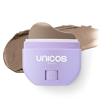 UNICOS Cream Contour Stick, Ergonomic Sculpting Makeup with Cream-to-Powder Formula, 24H Waterproof & Sweat-Proof Matte Face Bronzer, Non-Comedogenic for Cheeks, Nose & Jawline, Light