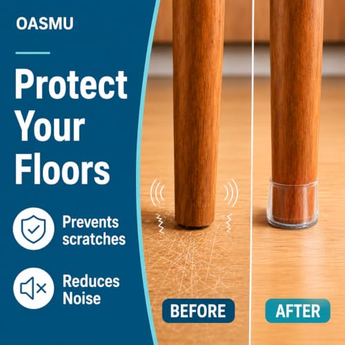 Image of 16 Pcs Chair Leg Protectors for Hardwood Floors, Silicone Felt Furniture Pads Non Slip, Free Moving Table Covers, Stool Caps (Large Fit: 1.3'' - 2'')