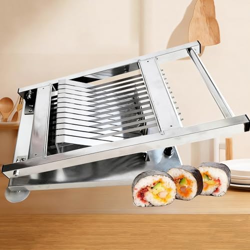 Sushi Cutter, Stainless Steel Sushi Roll Maker for 8/10/12 Slices, Quick & Easy Sushi DIY Tool, Sharp Blade, Perfect for Home & Restaurant Use, Time-Saving Kitchen Gadget