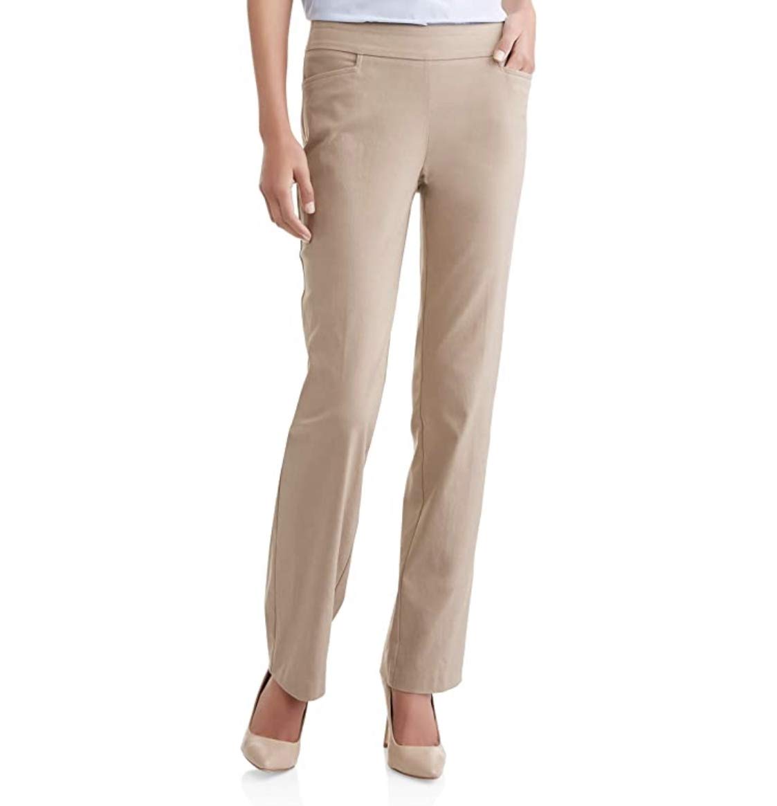 Time Tru Womens Millennium Pull On Pants Medium 8 10 Brownstone
