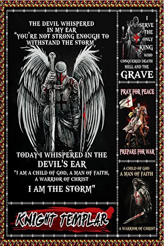 Knights Templar Poster I Am The Storm,Poster Home Decor Art Wall Decor Metal Sign Poster 8X12 Inches