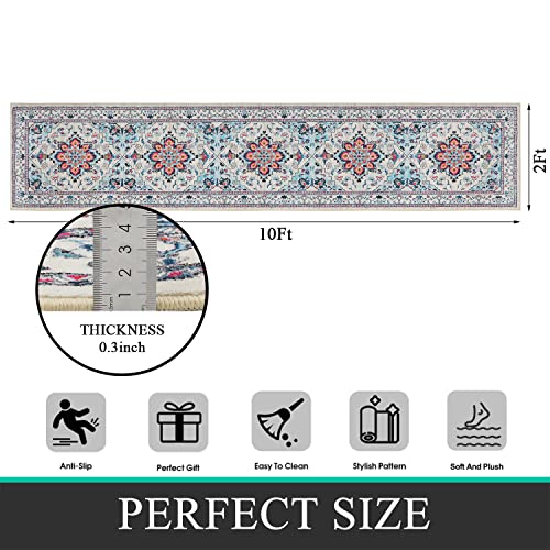 Bsmathom Vintage Runner Rug, Non-Slip Non-Shedding Hallway Rug Runner Kitchen Mat, Machine Washable Low-Pile Retro Distressed Carpet Runner For Kitchen Hallway Entryway Bedroom, Blue #TOP4