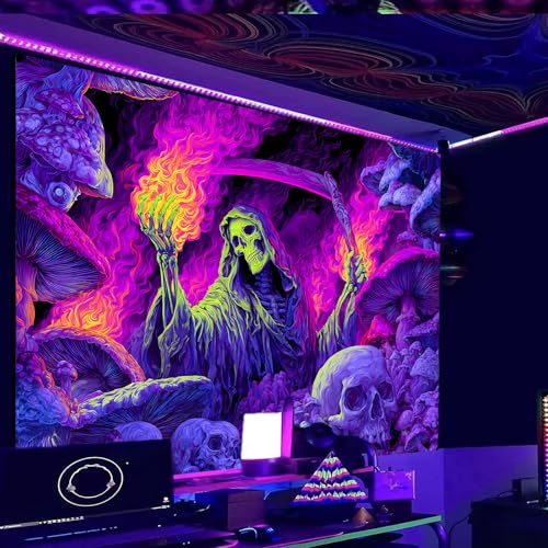 Image of Nuxovilar Grim Reaper Wall Tapestry Polyester 59.05x39.37 In