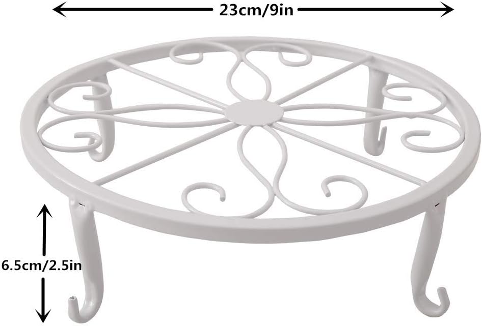 TYZ Metal Potted Plant Stand Set of 3 (White) image 2