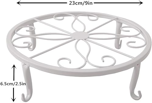 Miniatura 8 de TYZ Juego de 3 soportes de metal para plantas, negro, 9.4 pulgadas de diámetro, capacidad de carga de 50 libras