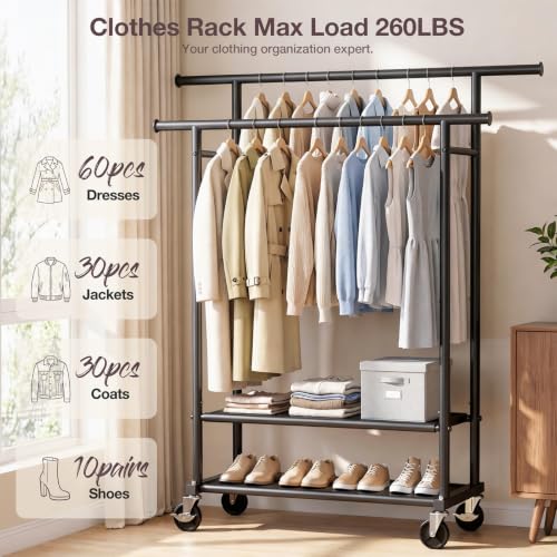 Portable Clothes Rack Rolling DROPS TO - image 2