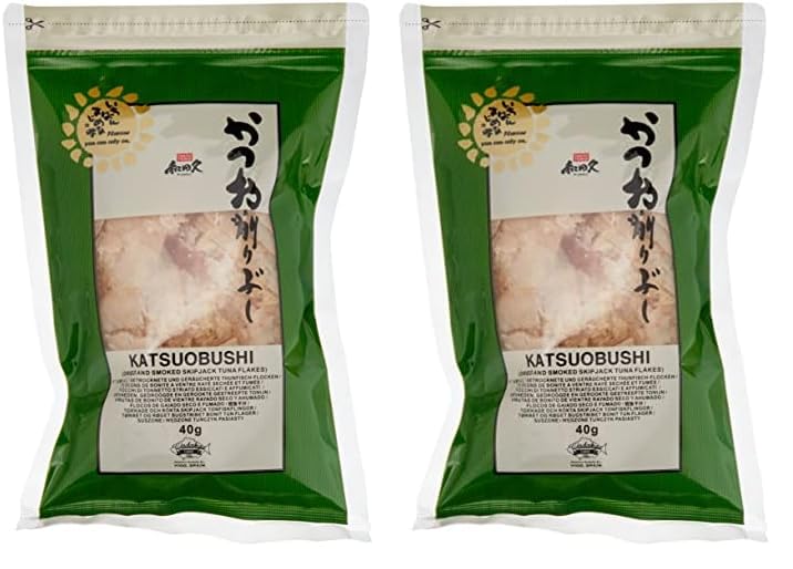 Katsuobushi (copos de atún secos y ahumados) 40 g (Paquete de 2)