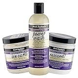 Aunt Jackie's Grapeseed Collection Perfect Intense Define, Power Wash, Rescued and Ice Curls, Combo Hydrates & Softens With Almond oil, Marshmallow Root, Purple, Pack of 3