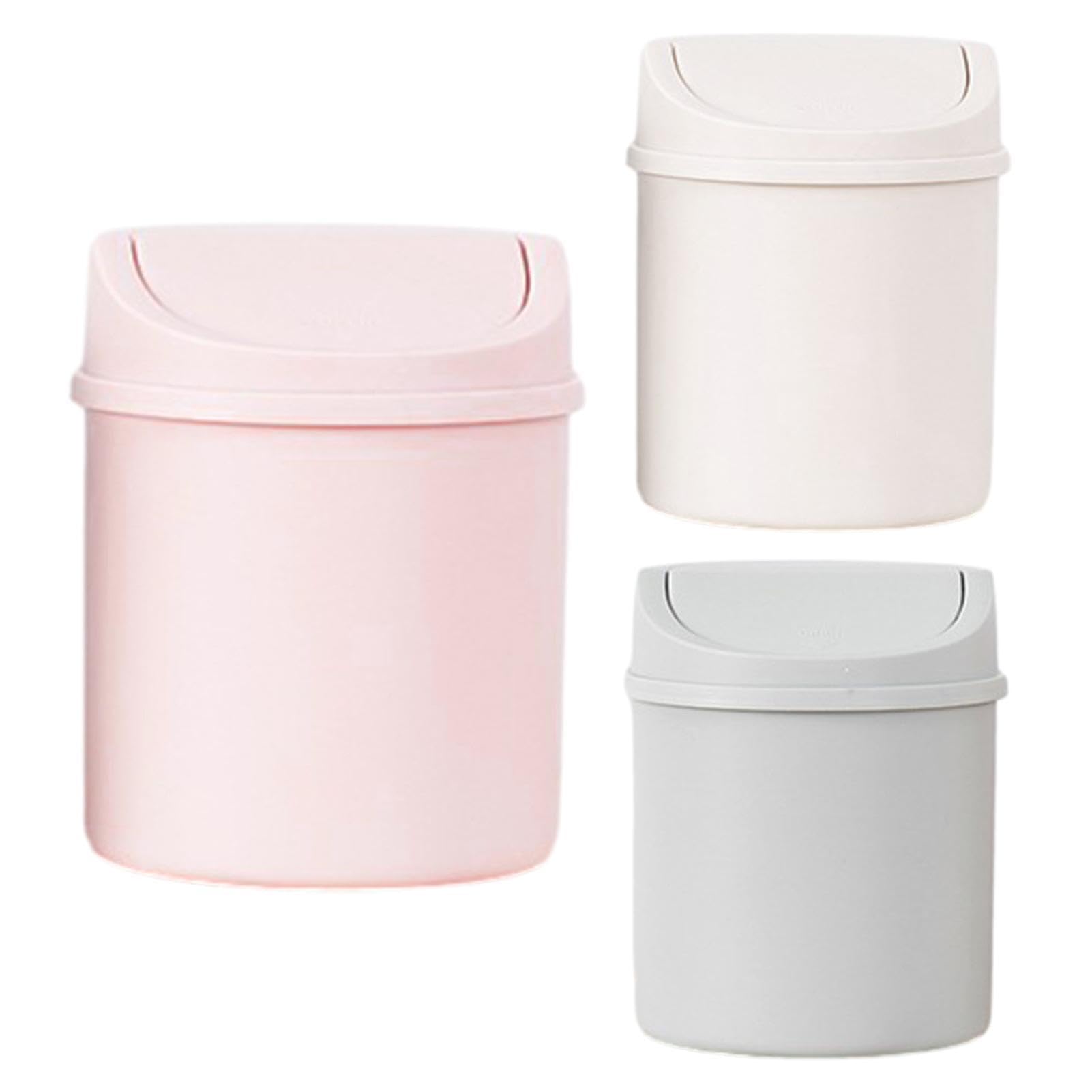 3Piezas Papelera Escritorio, Papelera de Sobremesa, Papelera Para Escritorio, Cubo de Basura, Papelera Pequeña Escritorio con Tapa para Oficina, Cocina, Dormitorio