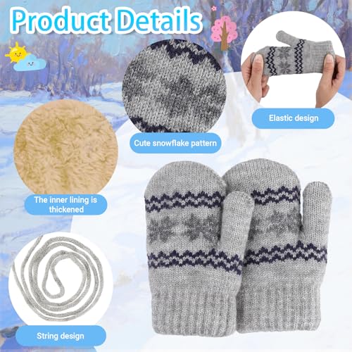 Baby-Winter-Knitted-Mittens Stretchy-Thick-Gloves Cold-Weather Warm-Snowflake-Mittens for 0-2Years Boys-Girls3
