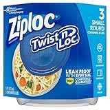Ziploc Twist 'n Loc, Storage Containers for Food, Travel and Organization, Dishwasher Safe, Small...