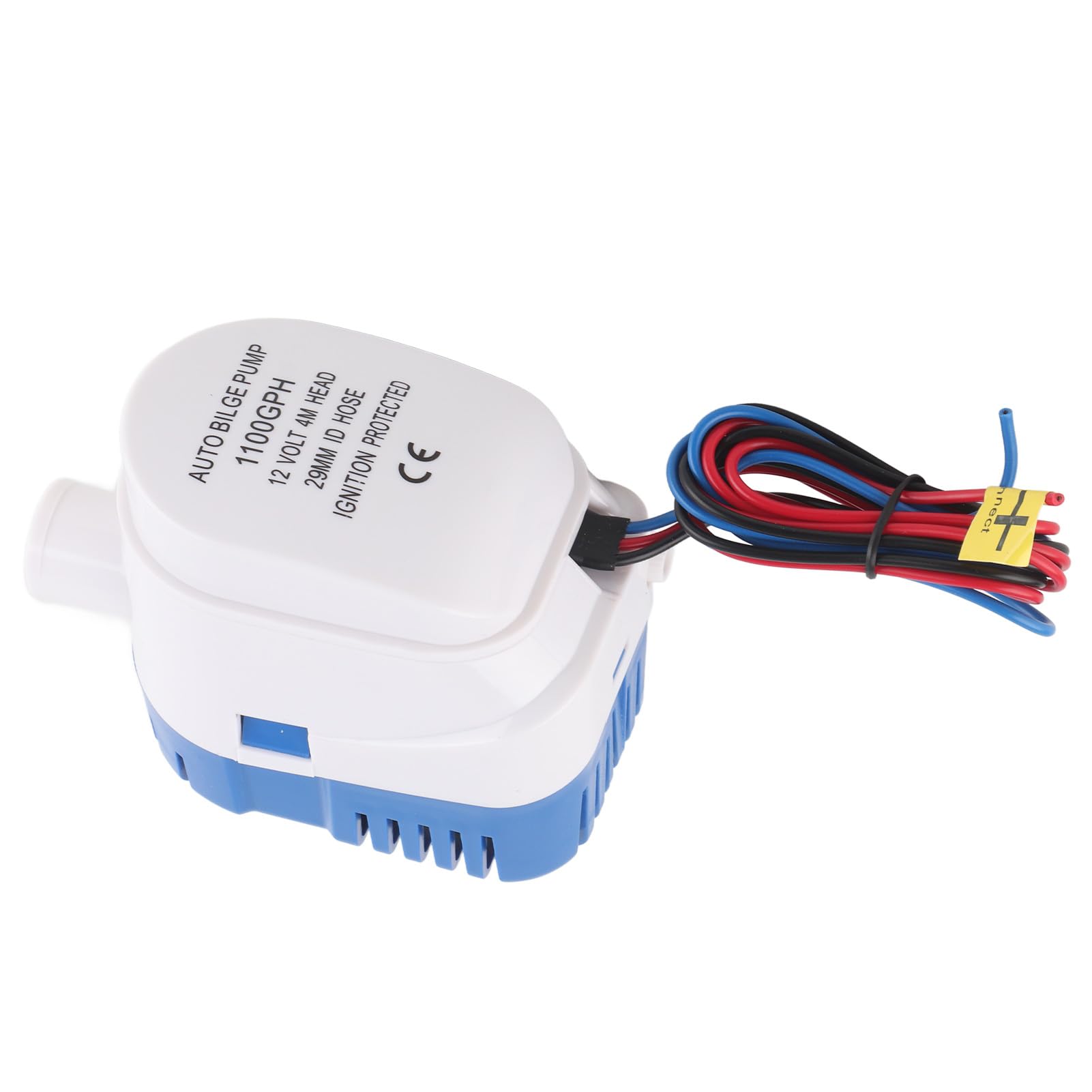 Bomba de cuña DC12V 1100GPH con manguera de salida -/8" para barcos, yates, autocaravanas, aplicaciones marinas