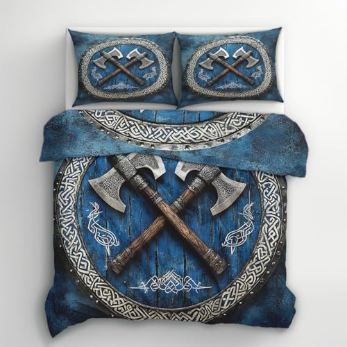 Housse de couette microfibre fermeture éclair parure de lit hache Viking