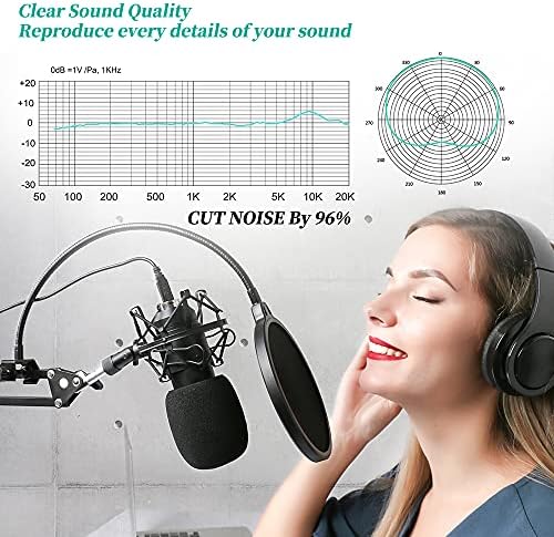 Enocos USB Microphone, Studio Cardioid Condenser Microphone Kit for Gaming, Streaming, Podcasting, YouTube, Recording