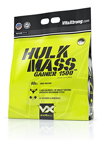 VitaXtrong Hulk Mass Gainer Protein Powder | 60g of Protein & Over 1500 Calories! | High Calorie Weight Gainer Protein Shake | Increase Size, Build Strength & Recover Faster- (Cookies & Cream, 12 Lbs)
