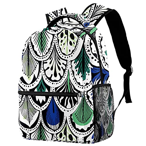 Sac à dos décontracté style paon bohème femme grand sac de voyage coloré