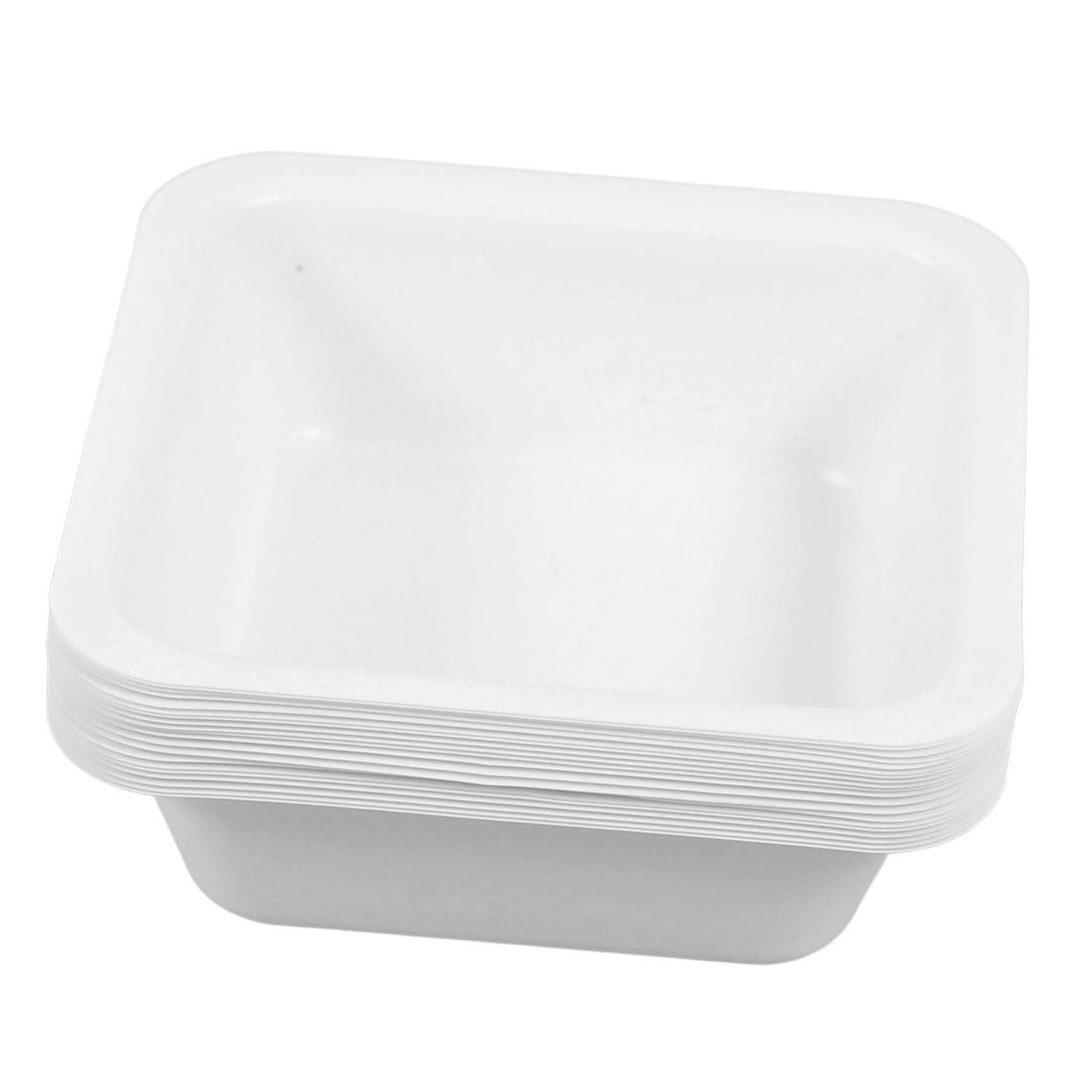 60 Pièces plateau de pesée plats de pesée carrés pour étain plateaux Bac de stockage pour échantillons Récipient de pesage bateaux de pesée plaques d'échantillons Plastique blanche