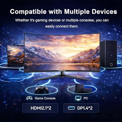 Image of XUNDEFINED 32 Inch 4K 60Hz Curved Monitor, UHD(3840 x 2160) VA Computer Monitor, 3000:1 Contrast, sRGB 120%, Blue Light Filter, Free-Sync with HDMI, DisplayPort for Home and Office